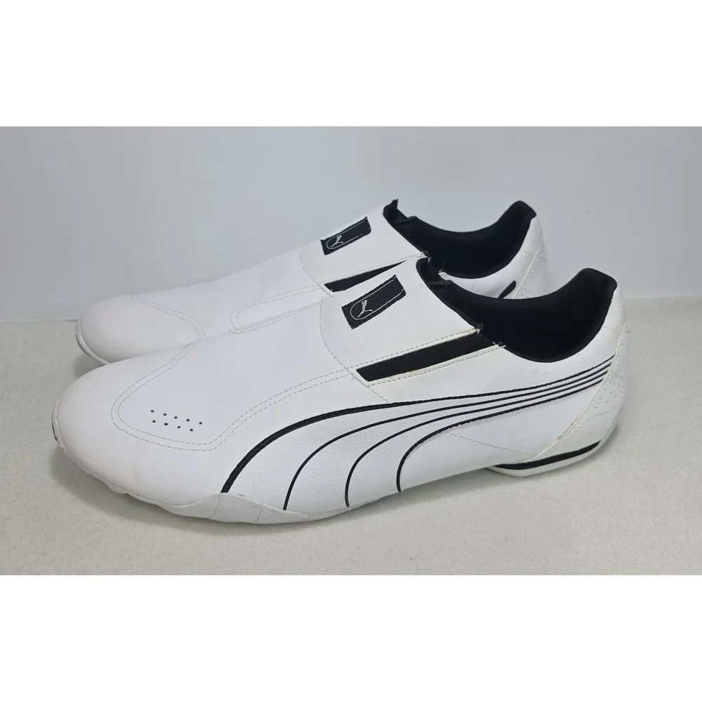 Puma Redon Move Slip On Sneaker Shoes Mens 13 White Black LIMITED USE 355450-04 - Picture 2 of 11